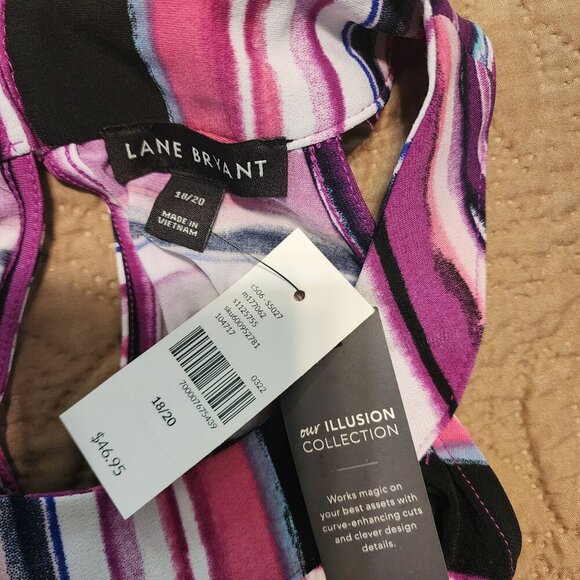 New Lane Bryant sz 18/20 women sleeveless top purple stripes - Picture 6 of 10